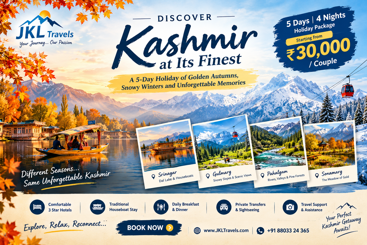 Discover Kashmir at Its Finest: A 5-Day Holiday of Golden Autumns and Snowy Winters